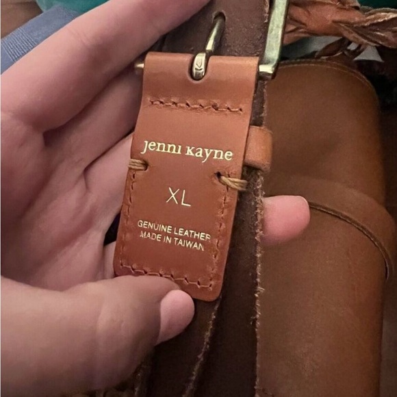 Jenni Kayne Leather Braided Belt in Brown Cognac Tan Equestrian Western XL main image 4